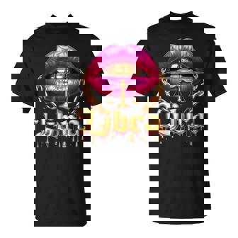 Libra Queens Birthday Pink Lips Afro Girls Libra Zodiac Sign T-Shirt - Monsterry
