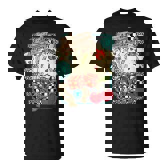 Life Is A Gamble I'm Just Dealing Retro Turquoise Western T-Shirt | Seseable FR