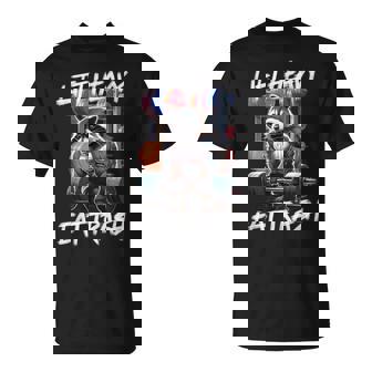 Lift Heavy Eat Trash Weightlifting Bodybuilding Gym Raccoon T-Shirt | Mazezy