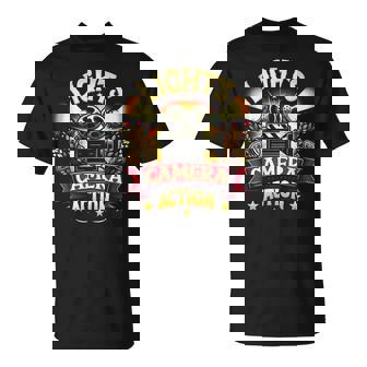 Lights Director Camera Movie Action Film Featuring A Film T-Shirt | Mazezy