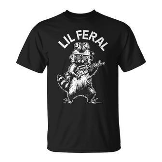 Lil Feral Tactical Raccoon Military Law Enforcement T-Shirt | Mazezy