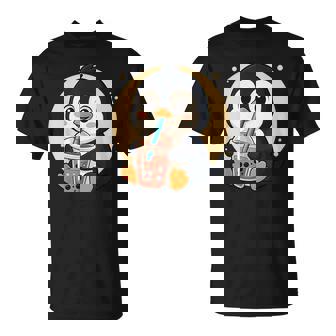 Lindo Pingüino Kawaii Anime Beber Té De Burbujas Niña Niños Camiseta unisex - Regaloses