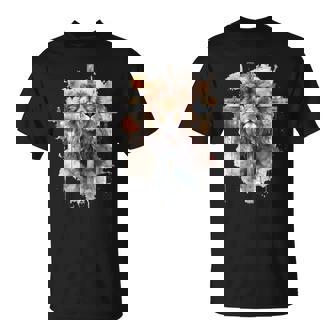 Lion De Juda Lion Croix Foi Chrétienne Jésus Lion Hébreu T-Shirt - Cadeauxyz