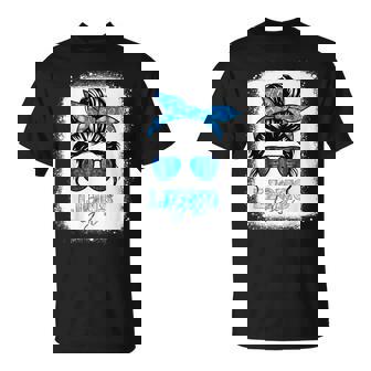 Lions Retro Messy Bun Blue Coquette T-Shirt | Seseable CA