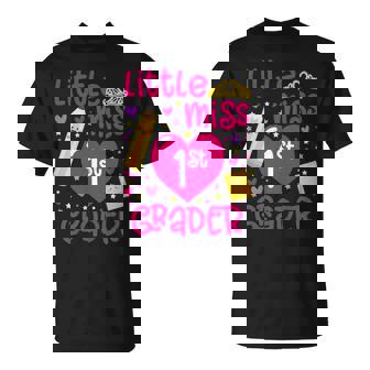 Little Miss 1st Grader 1st Grade Girl First Day Of School T-Shirt | Mazezy