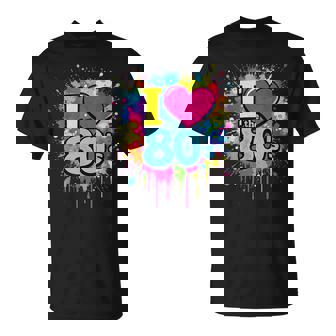 I Love The 80'S Retro Colorful Splash Old School Fun T-Shirt - Monsterry