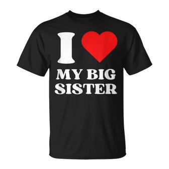 I Love My Bigister I Heart My Bigister Y2k Red Heart Maglietta - Novitaregali