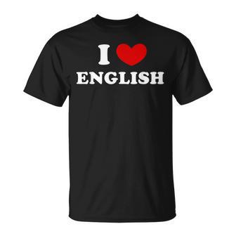 I Love English Amo L'inglese I Heartpeaking English Maglietta - Novitaregali
