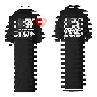 I Love Fat Pitches Heart Baseball I Heart Fat Pitches T-Shirt - Monsterry