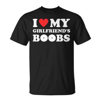 I Love My Girlfriend's Boobs I Red Hot Heart Boobies T-Shirt - Thegiftio UK
