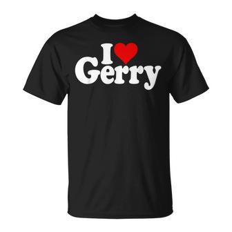 I Love Heart Gerry Name Auf Einem T-Shirt - Geschenkecke