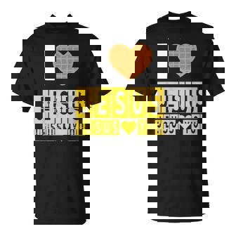 I Love Jesus Waffle Heart Jesus Loves You Breakfast T-Shirt | Mazezy