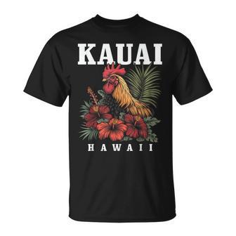 We Love Kauai Hawaii Kauai Hawaii Chicken Hawaiian Tropical Flowers Vintage T-Shirt | Mazezy