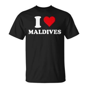I Love Maldivas Corazón Regalo Maldivas Maldivas Camiseta unisex - Regaloses