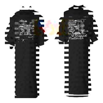 Love My Veteran Dad Proud Military Father American Flag T-Shirt | Mazezy