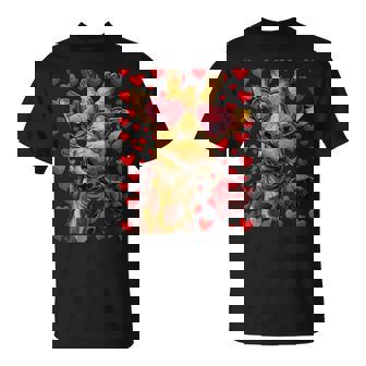 Lunettes Girafe Mignonne Avec Cœur Roseaint-Valentin Animal T-Shirt - Cadeauxyz