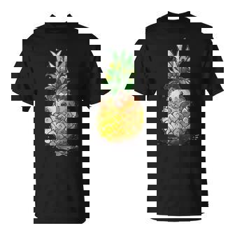 Lustige Ananas Igelträndeommer Igel Obst T-Shirt - Seseable