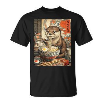 Lustiger Ramen Otter Anime Otaku Nudeln Grafik T-Shirt - Geschenkecke
