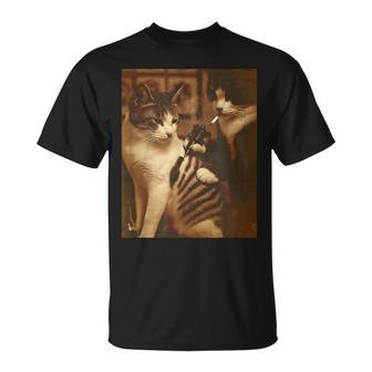 Lustiges Tattoo Katze Meme Inked Kitty Humor Für Katzenliebhaber T-Shirt - Geschenkecke