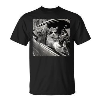 Lustigesintage Gangster Cat Meme Cat Dad Graphic T-Shirt - Geschenkecke