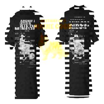 Maine Coon Lover Cat Mom Cat Mama Anatomy Of A Maine Coon T-Shirt | Mazezy