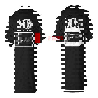 Mamá De 2 Niños Regalo Batería Baja Día De La Madre Cuello Camiseta unisex - Regaloses