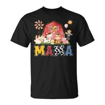 Mama Farm Cow Birthday Boy Matching Family Party T-Shirt - Thegiftio UK