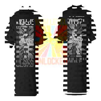 Maman Level Débloqué Grossesse Rétro Fête Des Mères Gamer Lover T-Shirt - Cadeauxyz