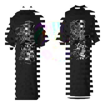 Mardi Gras Costume Sugar Skull Carnival New Orleans Trip T-Shirt | Seseable UK