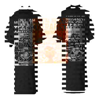 Mental Health Therapist Afro Black History Month T-Shirt | Mazezy