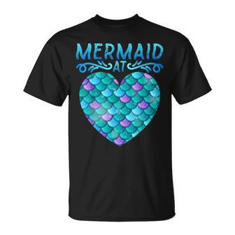Mermaid At Heart Top Mit Meeresfischschwanz Tiefsee-Meerjungfrauen-Muscheln T-Shirt - Geschenkecke