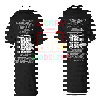 Merry Modeling Speech Language Pathologist SLP Christmas T-Shirt | Mazezy