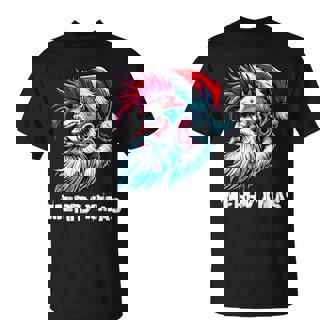 Merry X-Mas Punk Rock Santa Claus Christmas Holiday T-Shirt | Mazezy