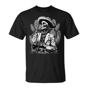 Mexican Skeleton Sombrero Tequila Day Of Dead Halloween T-Shirt - Thegiftio UK