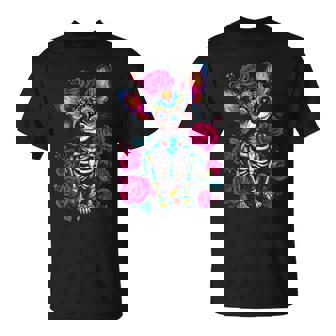 Mexican Sugar Skull Chihuahua Dia De Los Muertos T-Shirt - Thegiftio