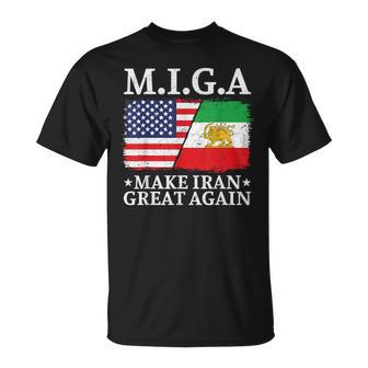 Miga Make Iran Great Again Half American Half Iranian T-Shirt - Monsterry