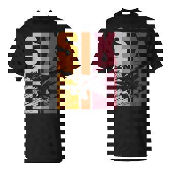 Military Fighter Jet Retro Six Year Old Boys 6Th Birthday T-Shirt - Monsterry