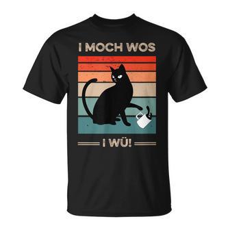 I Moch Wos I Wü Mit Frecher Katze Und Kaffeetasse T-Shirt - Geschenkecke