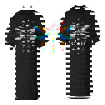 Modern Geometric Minimalism Illustration Dragonfly Graphic T-Shirt | Mazezy