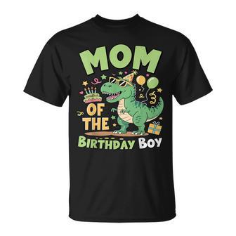 Mom Of The Birthday Boy T Rex Dinosaur Family Party Womens T-Shirt - Thegiftio UK