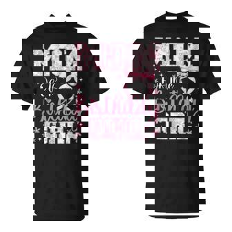 Mom Of The Birthday Girl Pink Bow Flower Birthday Girl T-Shirt - Monsterry