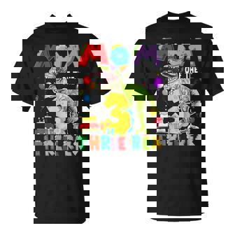 Mom Of The Three Rex 3Rd Birthday Boy Dinosaur T-Rex T-Shirt | Seseable CA