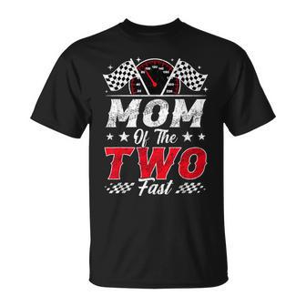 Mom Of The Two Fast 2Nd Birthday Racing Car Family T-Shirt - Thegiftio UK