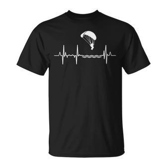 Mon Cœur Bat Pour Le Parachute Ascensionnel Ligne De Cœur T-Shirt - Cadeauxyz