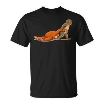 Monkey Punch Graphic Baby Monkey Holding Plush Toy T-Shirt - Thegiftio UK