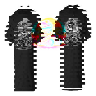 Monster Truck Summer Beach Dinosaur Monster Truck T-Shirt | Mazezy