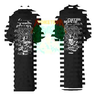 Monstera Skull Plant Lover Grunge Gardener Skeleton T-Shirt - Thegiftio