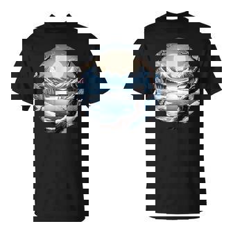 Montagnes Clair De Lune Chalet Lac Harmonie Nature T-Shirt - Cadeauxyz