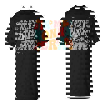 Mother's Day Store Ideas Retro Groovy In My Nonna Era Baby Announcement Small Black T-Shirt - Thegiftio