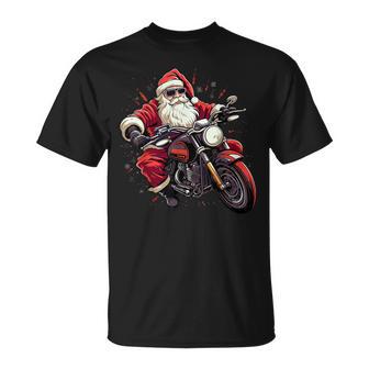 Moto Père Noël Cavalier Noël T-Shirt - Cadeauxyz